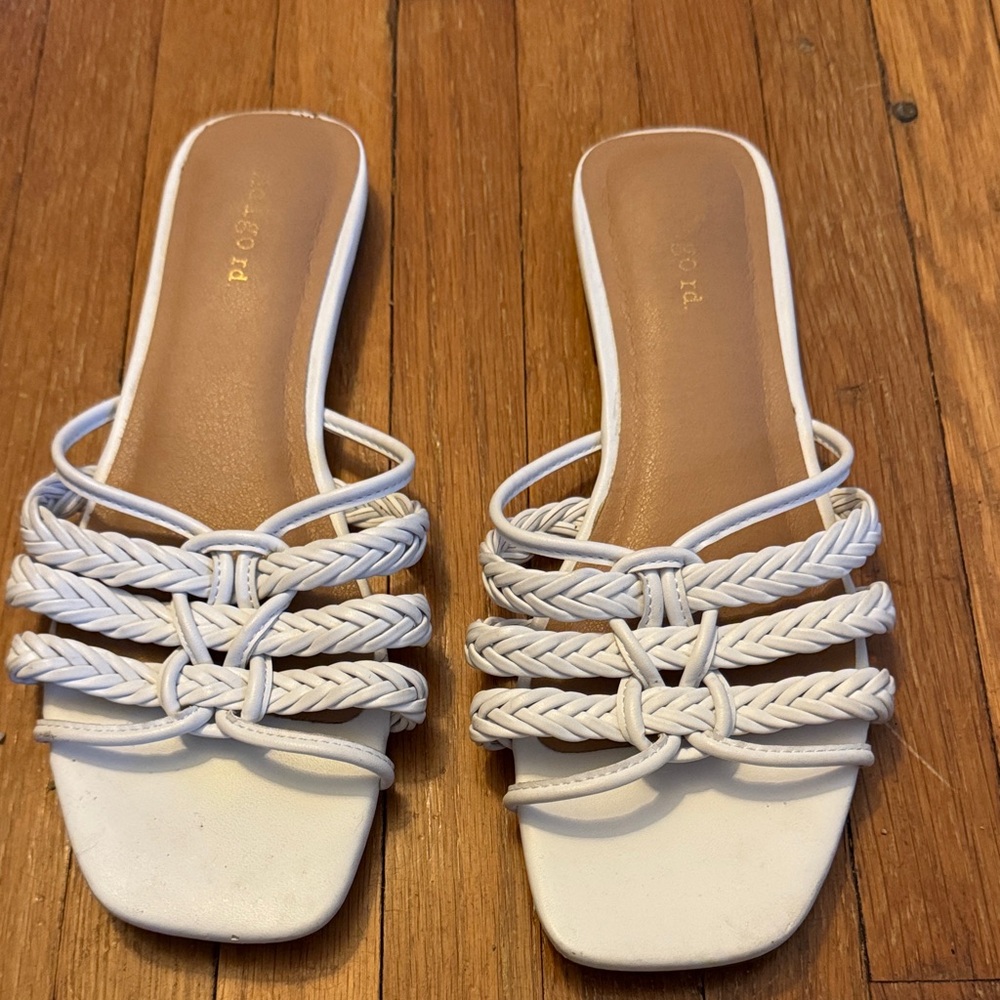 White Braided Sandals